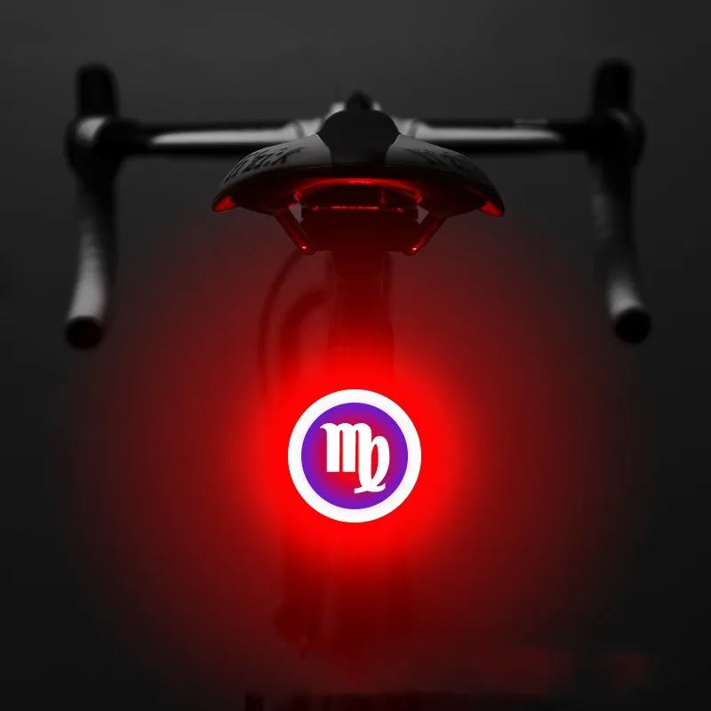 Bicycle intelligent auto brake sensor light with waterproof LED, rechargeable, zodiac streamlined style, PC engineering plastics