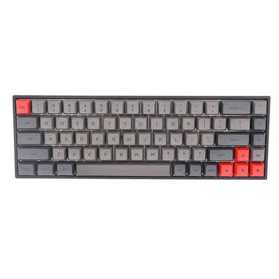 Set of PBT plastic replacement keycaps for a 68-key mechanical keyboard in various colours.
