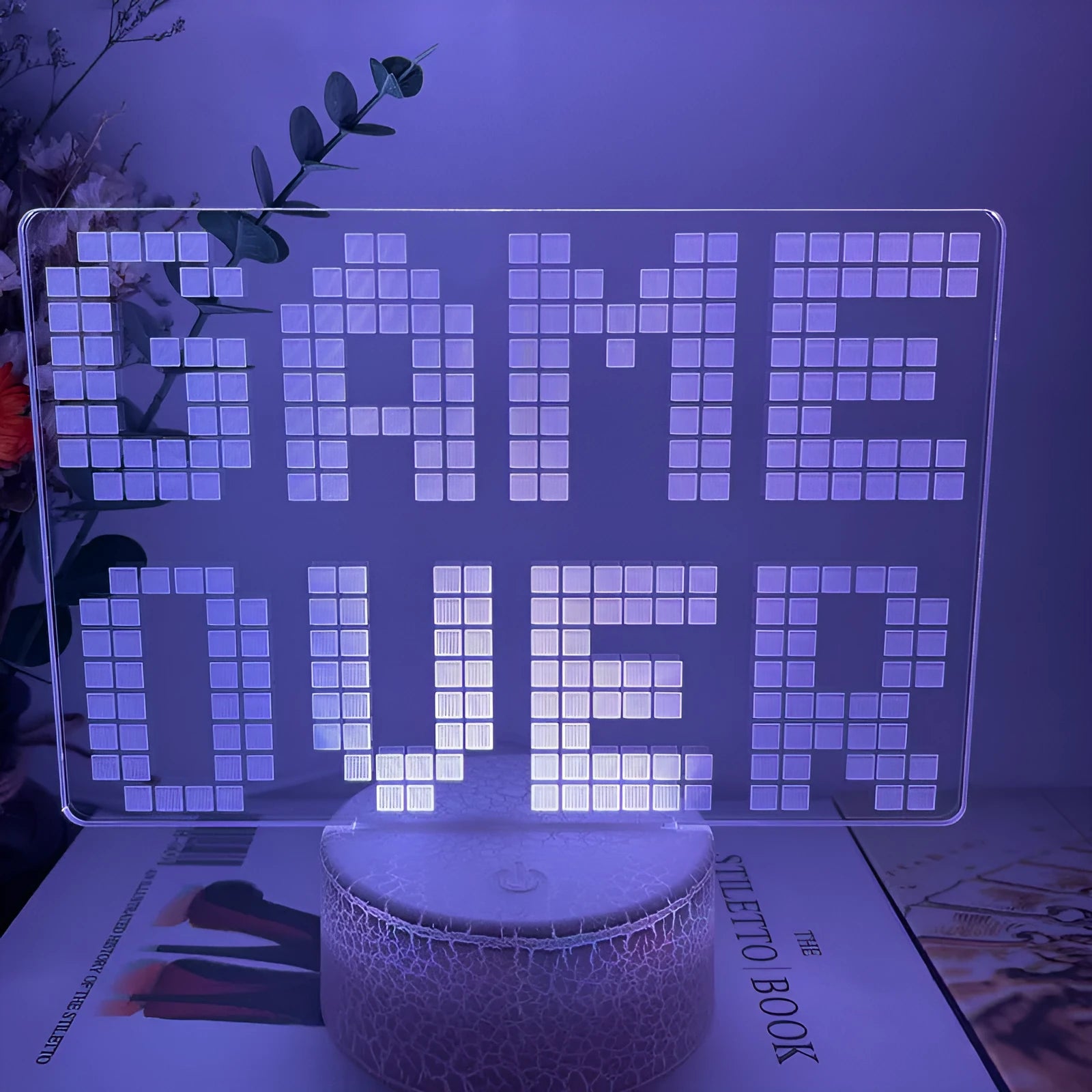 Creative gamepad-shaped 3DLED desk lamp with acrylic shade on an ABS base.