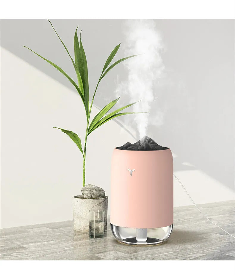 Magic Flame Humidifier columnar ultrasonic diffuser with LED flame effect in white colour