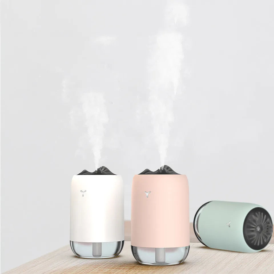 Magic Flame Humidifier columnar ultrasonic diffuser with LED flame effect in white colour