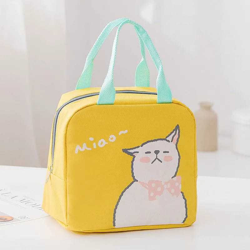 Insulated lunch box set with carrying bag in Oxford cloth, designed for office workers