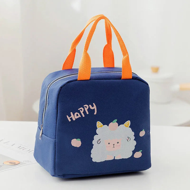 Insulated lunch box set with carrying bag in Oxford cloth, designed for office workers
