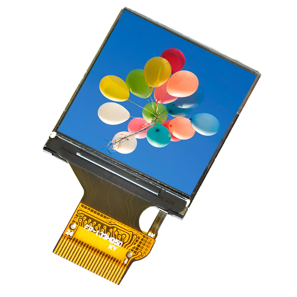 1.3-inch square IPS LCD display module with 240x240 resolution and 18-pin connector for microcontroller projects
