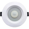 Infrared body sensing LED down light with aluminium housing for ceiling installation.