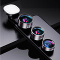 Universal mobile phone fill light attachment with camera lenses for HD photography