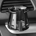 Black ABS car air outlet beverage holder for universal vehicle vent, single pack in colour box.