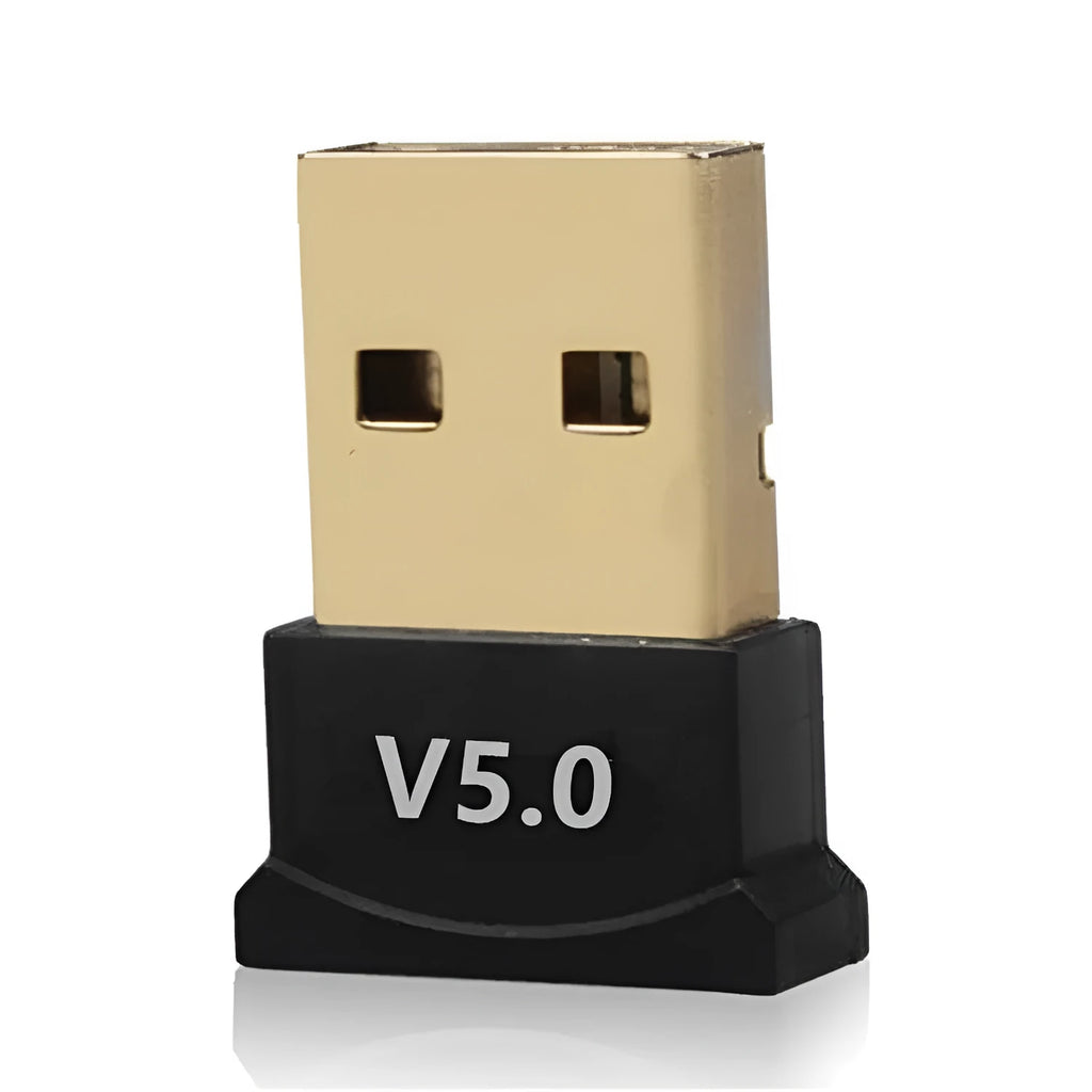 USB Bluetooth 5.0 audio receiver transmitter adapter for desktop notebook, Gold or Silver, 10m range
