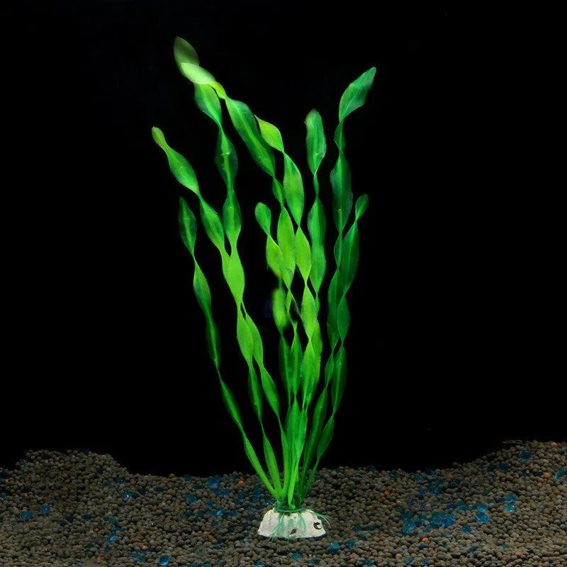 Plastic aquarium simulation water plants in green, purple, and pink colours for fish tank landscaping with 50-pack quantity
