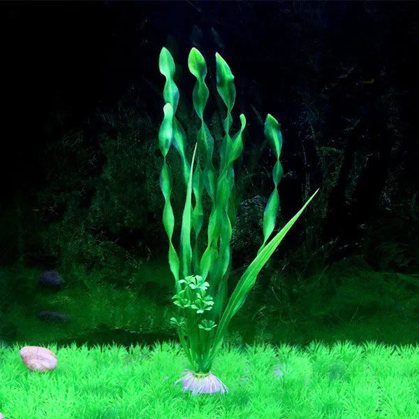 Plastic aquarium simulation water plants in green, purple, and pink colours for fish tank landscaping with 50-pack quantity