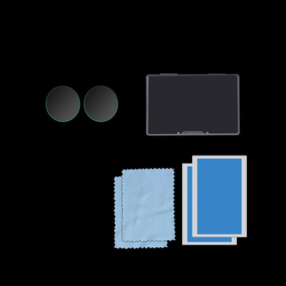 Black tempered glass screen protector for Insta360 ONE X2 camera with dimensions 97mm x 64mm.