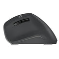 Black 2.4G wireless ergonomic gaming mouse with six buttons and USB receiver on desk