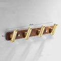 Black walnut aluminium bathroom hooks with brass wire drawing treatment in 3, 4, 5, or 6 hook configurations