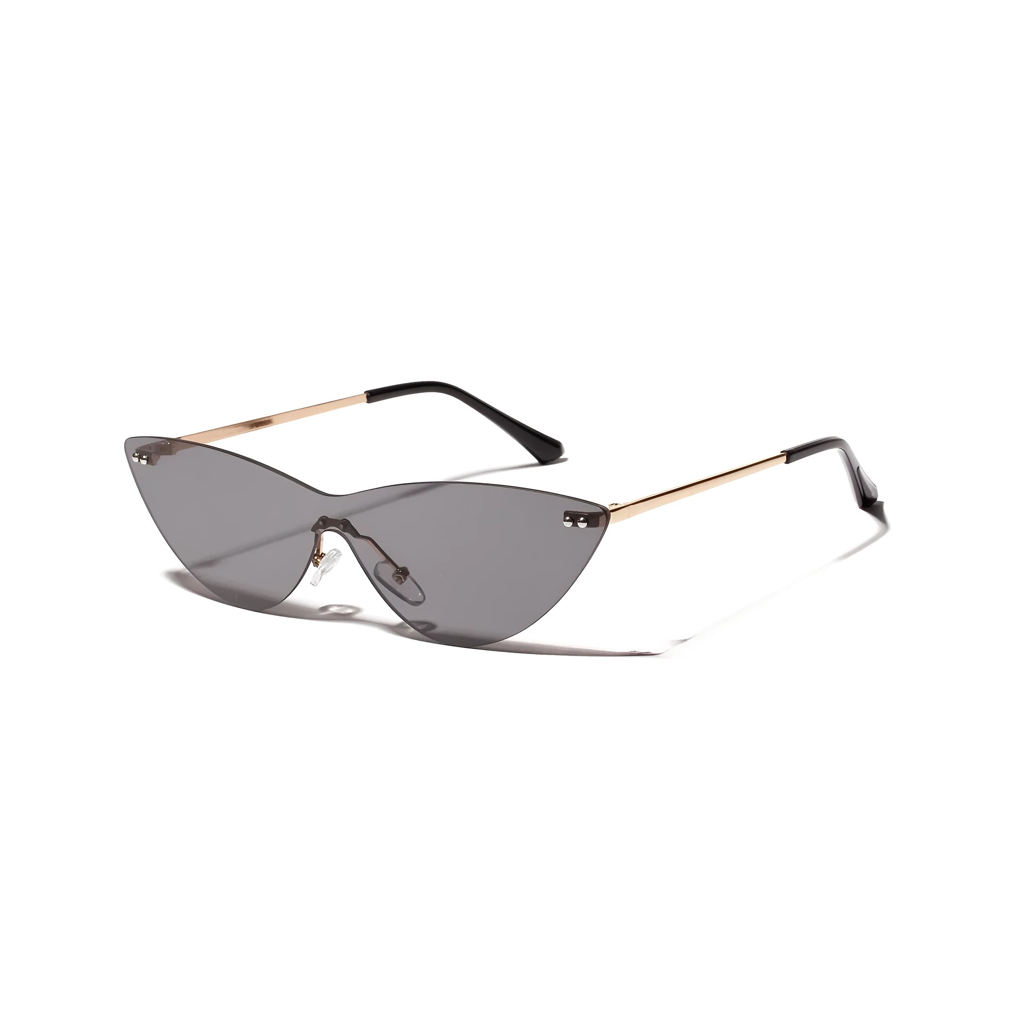 Brown vintage-style adult sunglasses with metal frame and tinted lenses.
