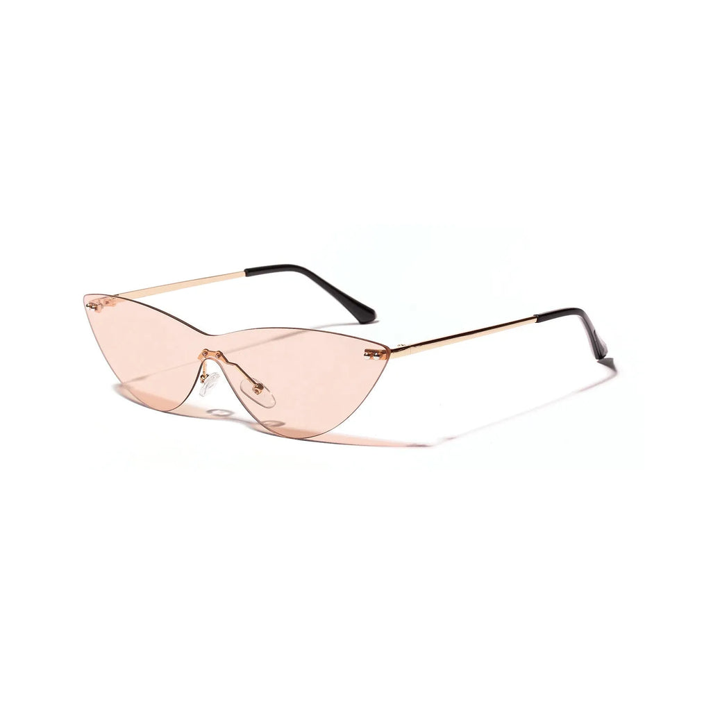 Brown vintage-style adult sunglasses with metal frame and tinted lenses.