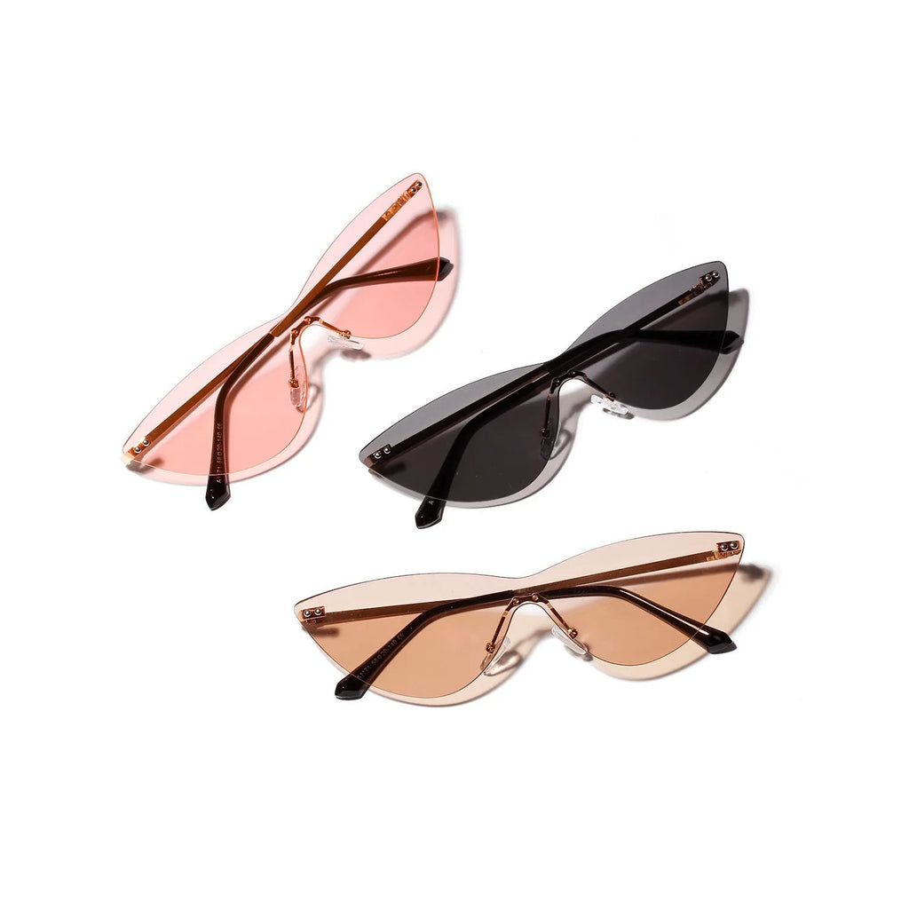 Brown vintage-style adult sunglasses with metal frame and tinted lenses.