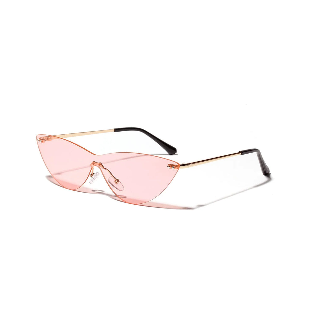 Brown vintage-style adult sunglasses with metal frame and tinted lenses.