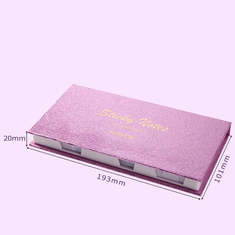 Set of six colourful self-adhesive memo pads with mermaid, leopard, and splashed ink designs.