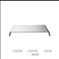Silver aluminium alloy monitor riser stand with 6cm height, available in 42x22x6cm or 50x22x6cm size