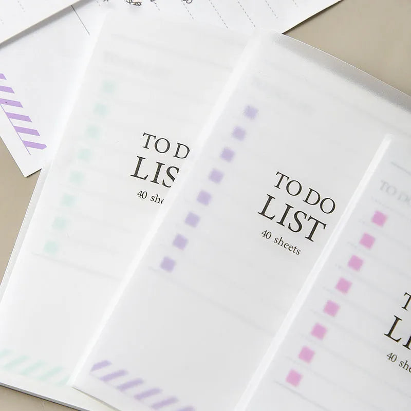 PP frosted notebook with tearable notes, paper cover, 40 pages, 13x8cm, in yellow, green, or purple