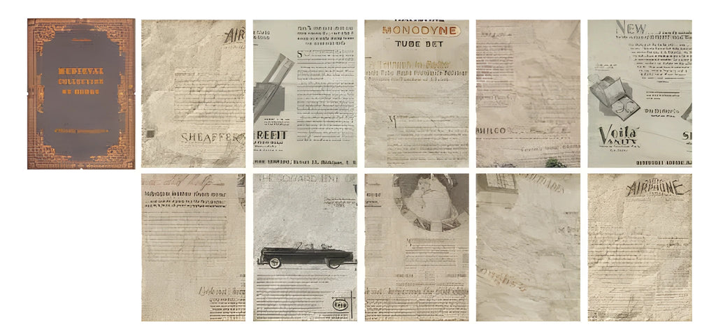 Vintage style A5 notebook with distressed paper pages and hemp rope binding