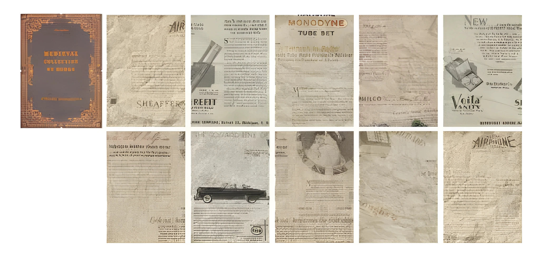 Vintage style A5 notebook with distressed paper pages and hemp rope binding