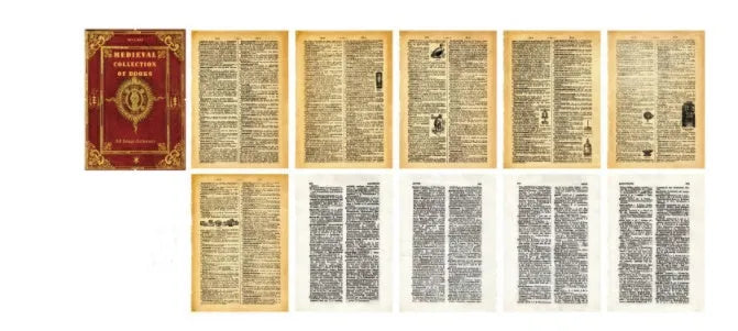 Vintage style A5 notebook with distressed paper pages and hemp rope binding