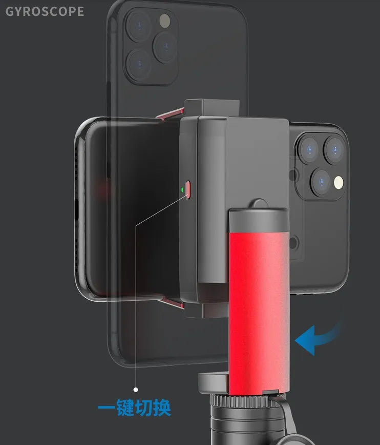 Aluminium alloy video stabiliser tripod for iPhone with extended sections and adjustable phone clamp