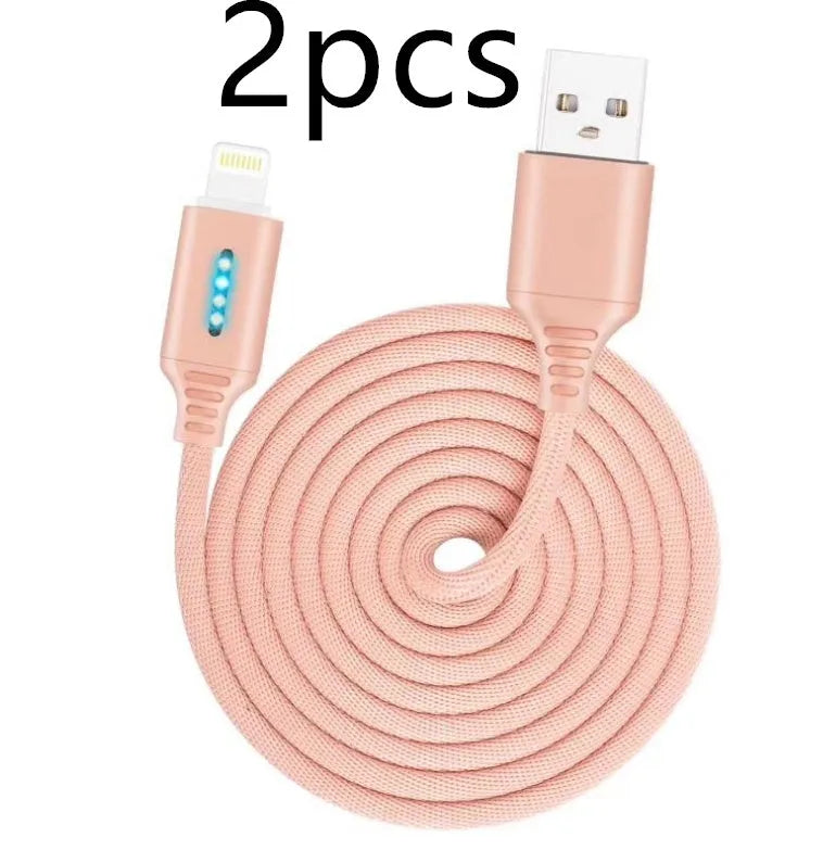 Fabric braided USB charging cable in black, 1 metre long with USB and device connectors
