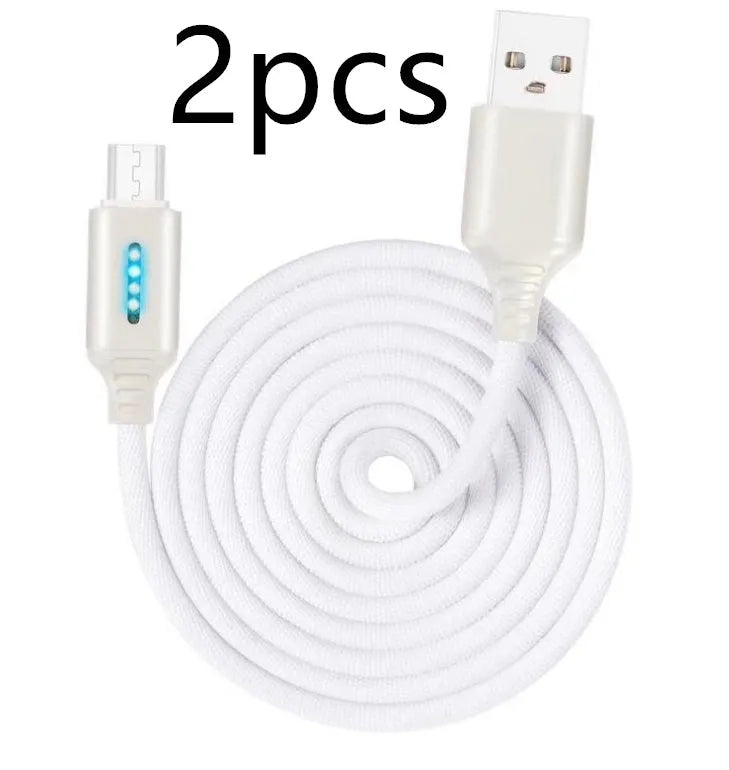 Fabric braided USB charging cable in black, 1 metre long with USB and device connectors