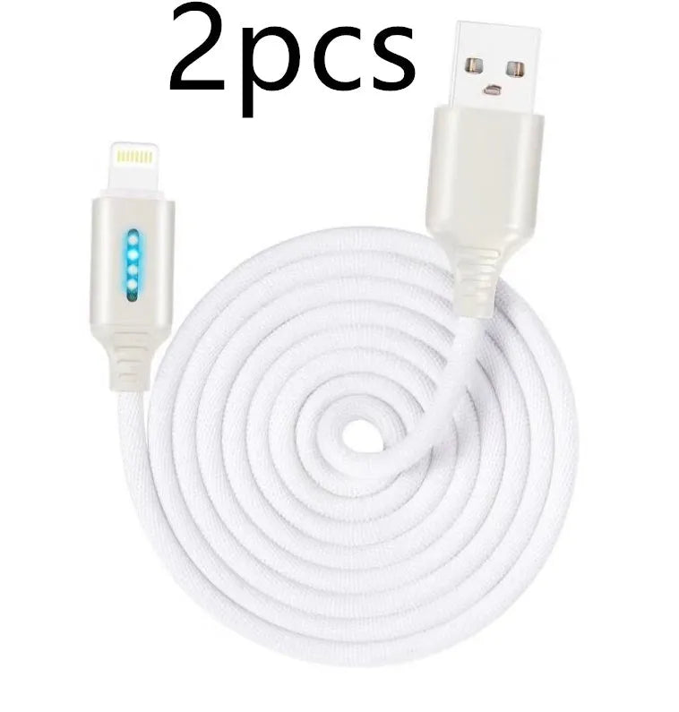 Fabric braided USB charging cable in black, 1 metre long with USB and device connectors
