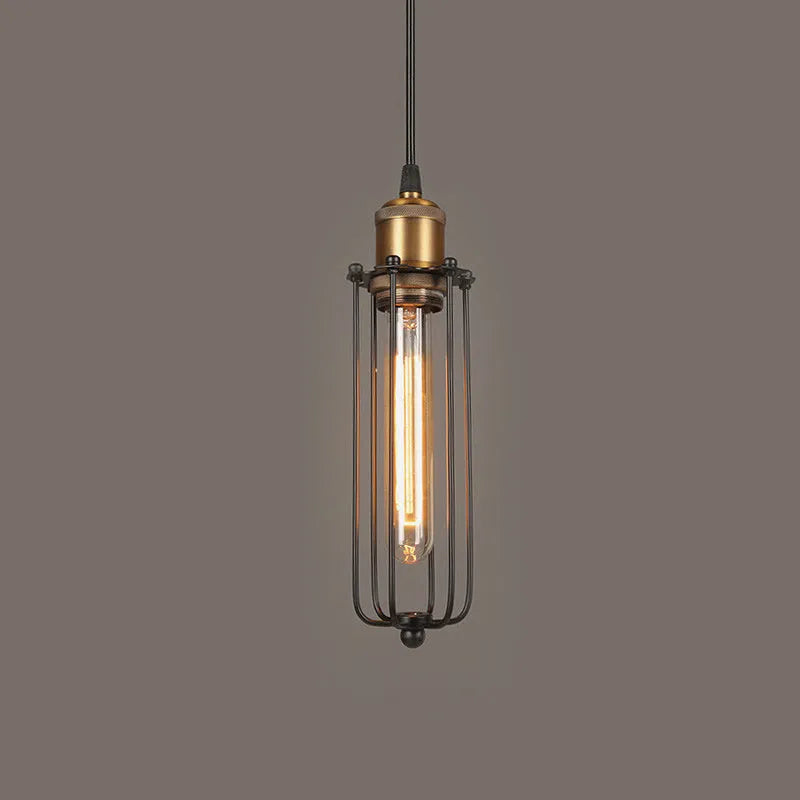 Brown iron Nordic retro industrial gladiator design fishing line chandelier for ceiling.