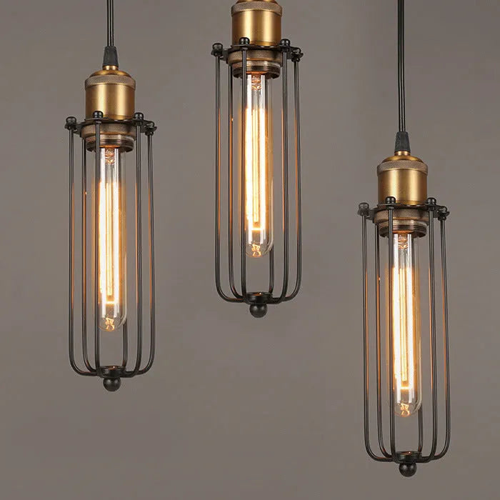 Brown iron Nordic retro industrial gladiator design fishing line chandelier for ceiling.