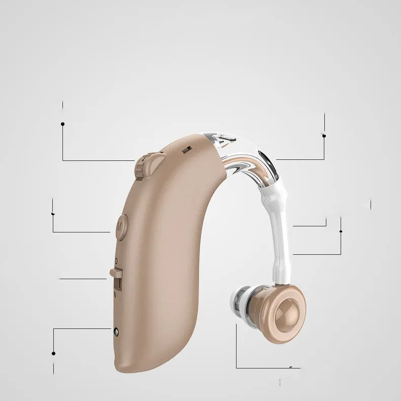 Blue hearing aid earphone accessories for G25 model amplifiers with US electrical plug