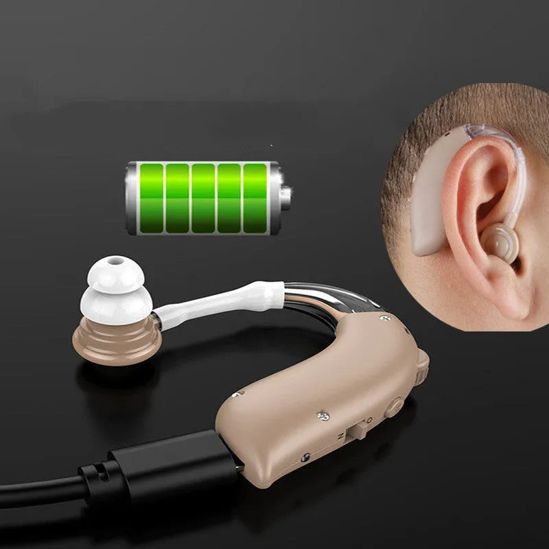 Blue hearing aid earphone accessories for G25 model amplifiers with US electrical plug