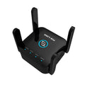 PIXLINK AC24 black and white dual-band wireless WiFi extender router with gigabit speed and lightning protection