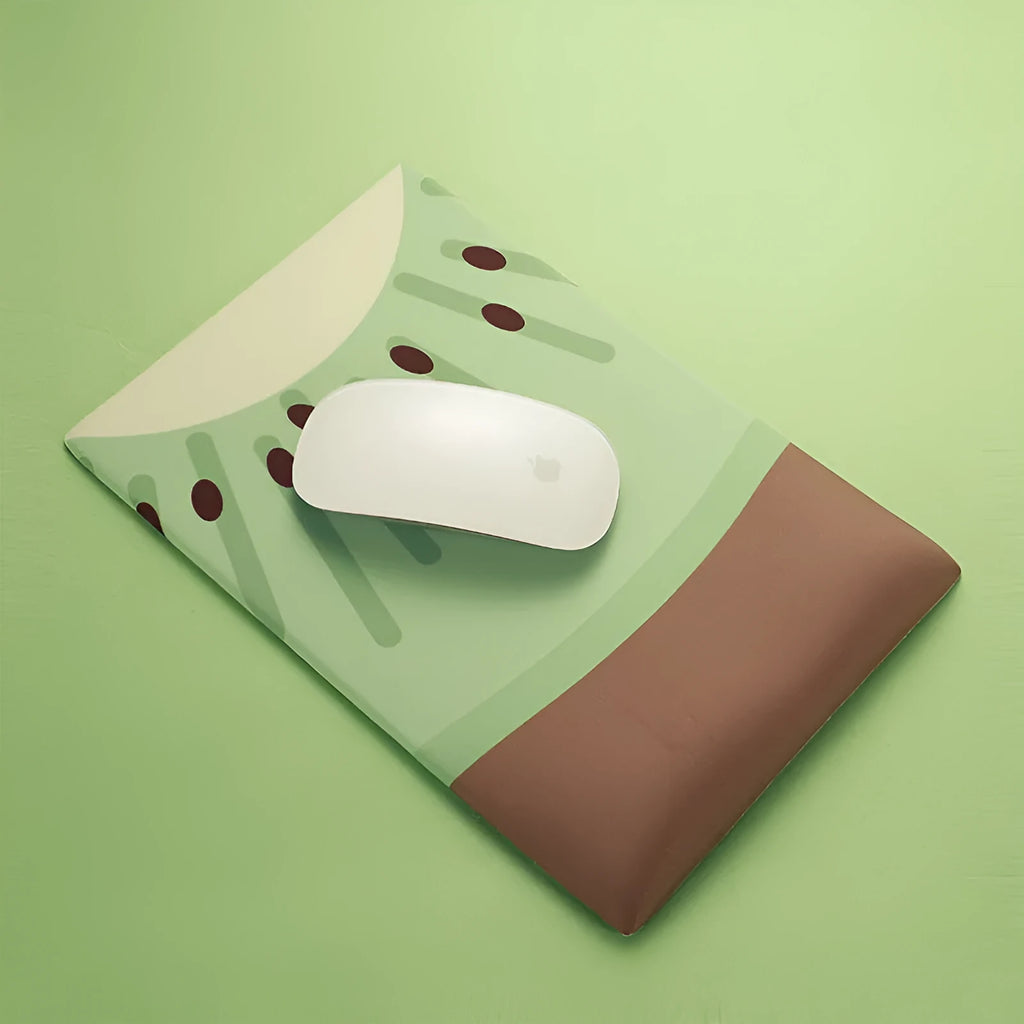 Thickened 20mm soft wrist mouse pad with cute design on silicone and cloth for office desk.