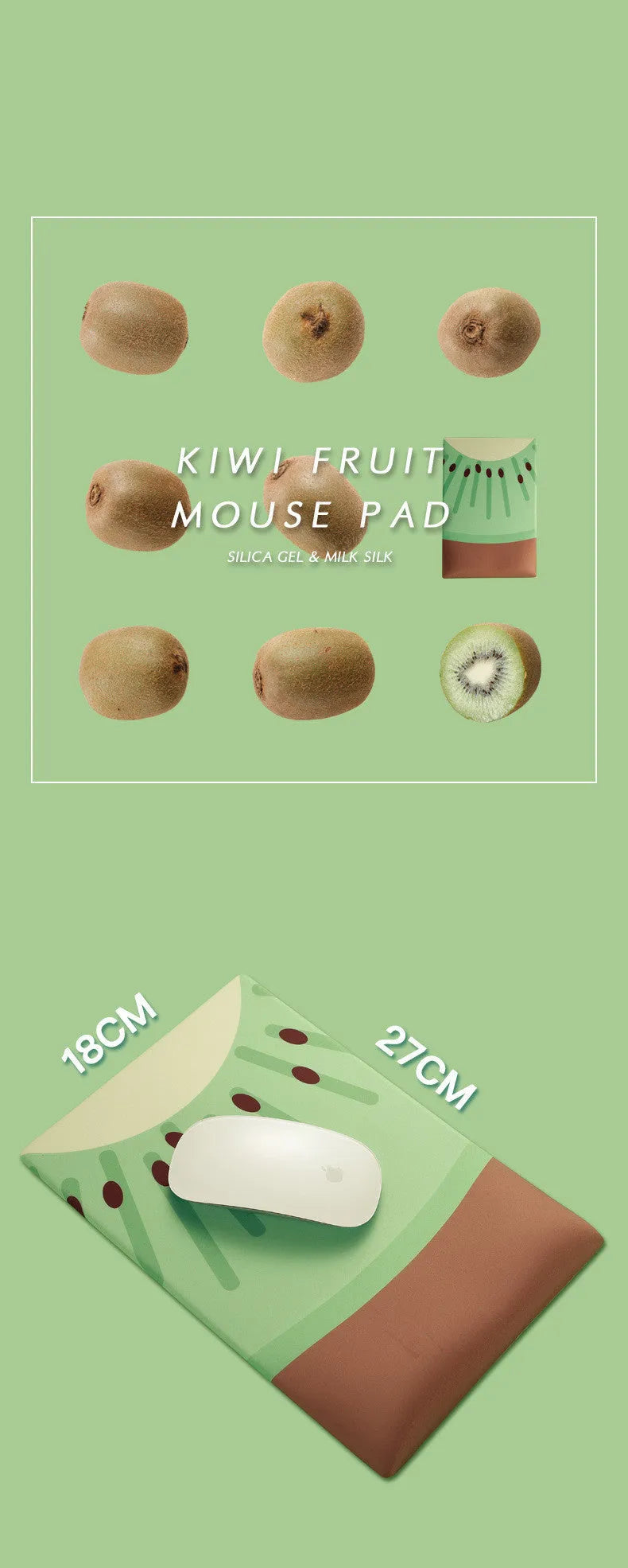 Thickened 20mm soft wrist mouse pad with cute design on silicone and cloth for office desk.