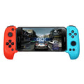 Cytec wireless Bluetooth game controller with telescopic handle for mobile phones in black and red/blue colours.