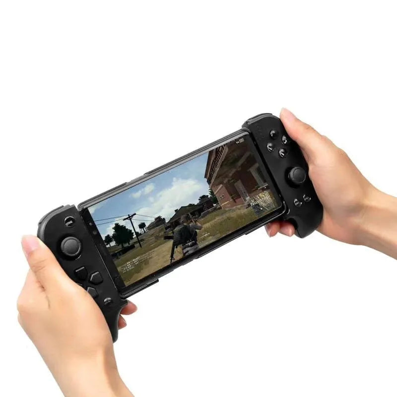 Cytec wireless Bluetooth game controller with telescopic handle for mobile phones in black and red/blue colours.