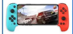 Cytec wireless Bluetooth game controller with telescopic handle for mobile phones in black and red/blue colours.