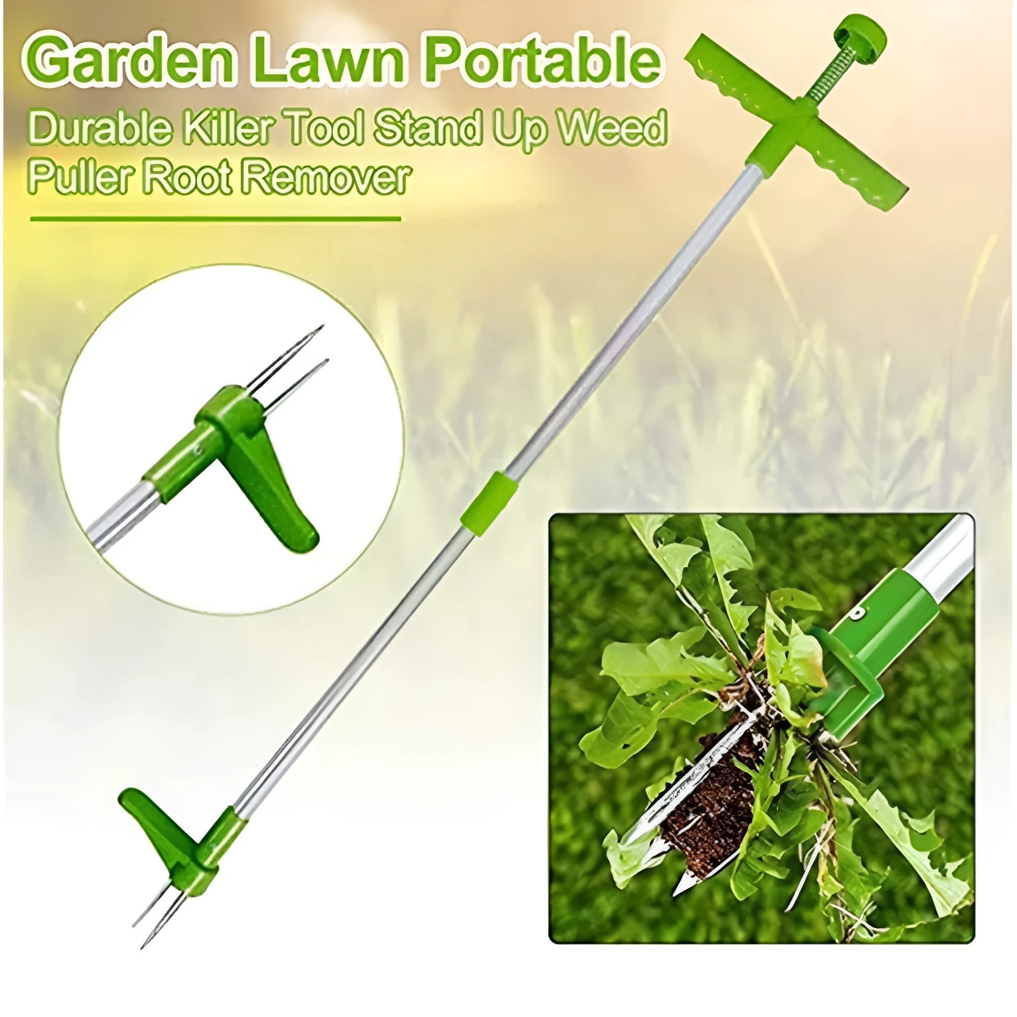 Aluminium manual weeding tool with ABS PP components for garden maintenance