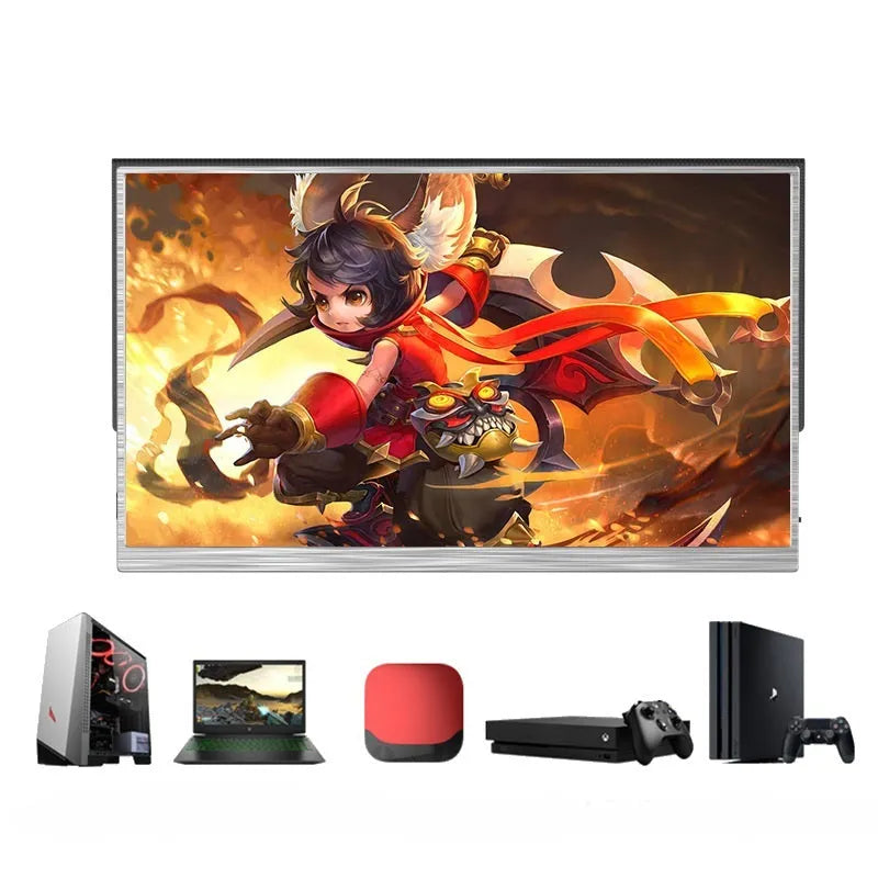 Zeuslap 15-inch portable USB-C monitor with HDMI cable on a desk
