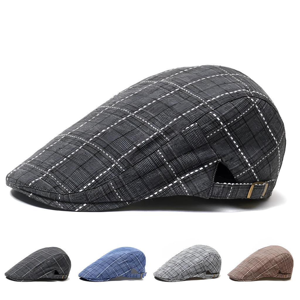 Cotton peaked cap with satin weave, tapered crown, short brim, in four colours: black, coffee, grey, navy blue