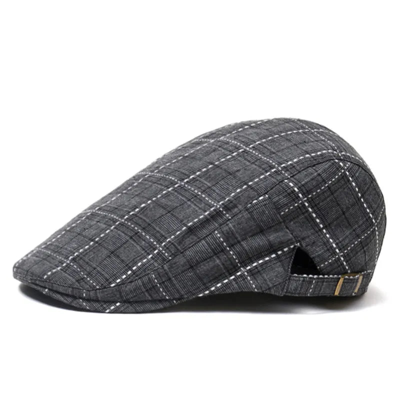 Cotton peaked cap with satin weave, tapered crown, short brim, in four colours: black, coffee, grey, navy blue