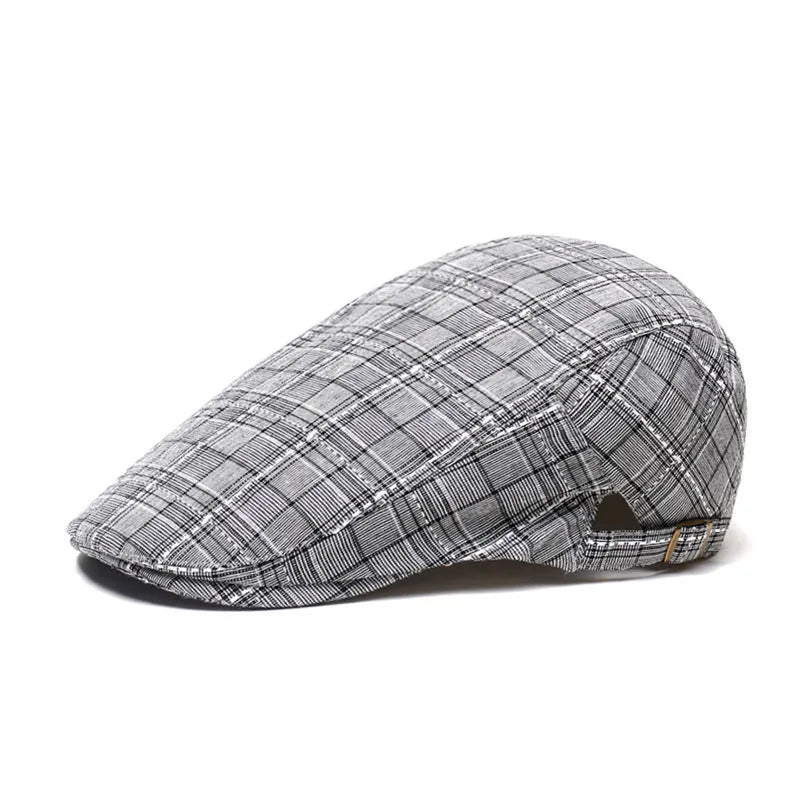 Cotton peaked cap with satin weave, tapered crown, short brim, in four colours: black, coffee, grey, navy blue