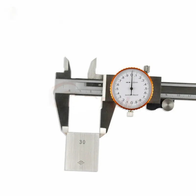 Black plastic Vernier caliper showing 0-150mm measurement scale with 0.1mm resolution markings