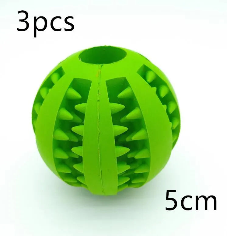 Natural silica gel slow feeder dog toy ball in blue for tooth cleaning and treat dispensing