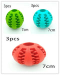 Natural silica gel slow feeder dog toy ball in blue for tooth cleaning and treat dispensing
