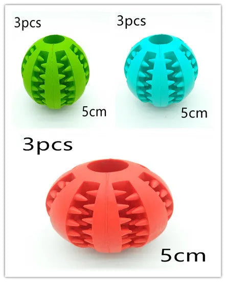 Natural silica gel slow feeder dog toy ball in blue for tooth cleaning and treat dispensing